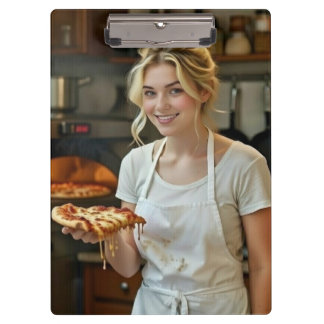 Eating Pizza Photo Personalize Customize Clipboard