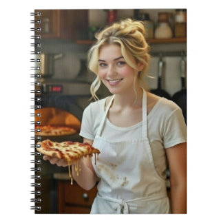 Eating Pizza Photo Personalize Customize Notebook