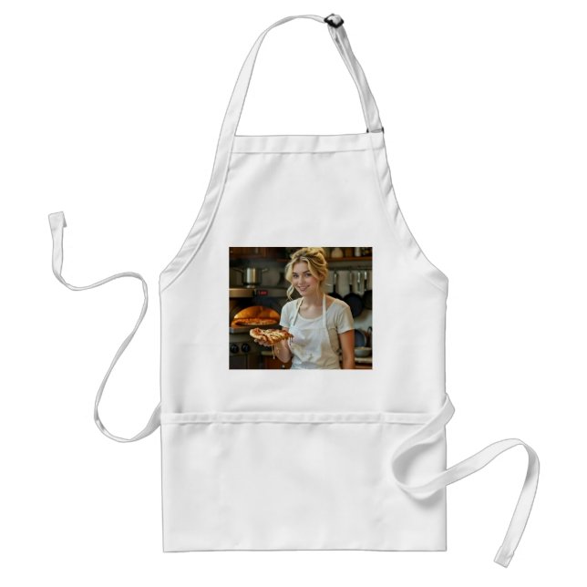 Eating Pizza Photo Personalize Customize Standard Apron (Front)