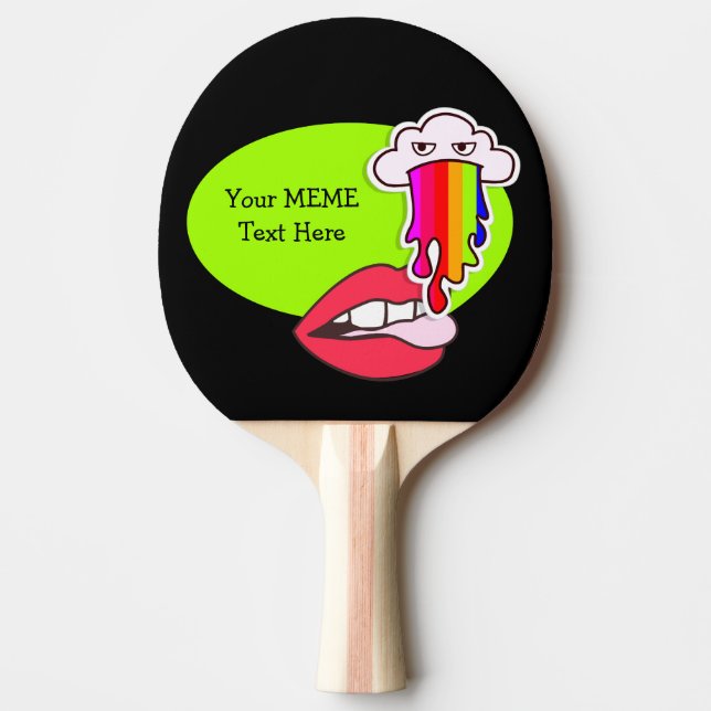 Eating Rainbow Rain CREATE A MEME Ping Pong Paddle (Front)