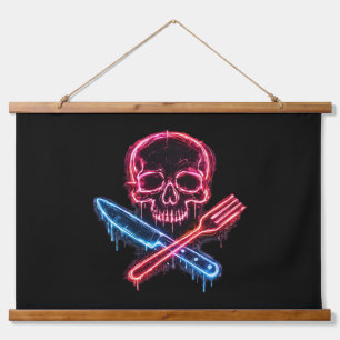 Eating Skull Neon Hanging Tapestry