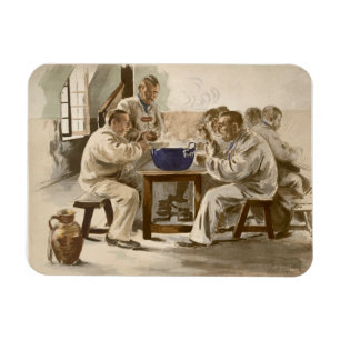 Eating Soup at the Barracks, from 'L'Estampe Moder Magnet