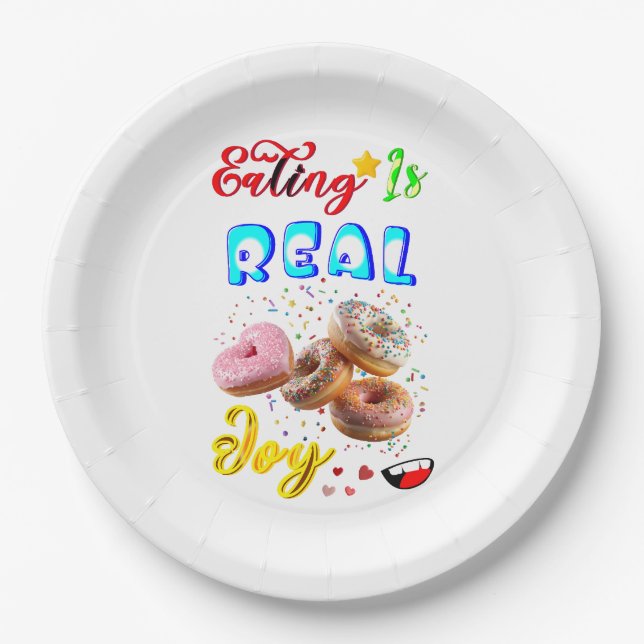 Eating Tableware Is Real Joy Paper Plate (Front)