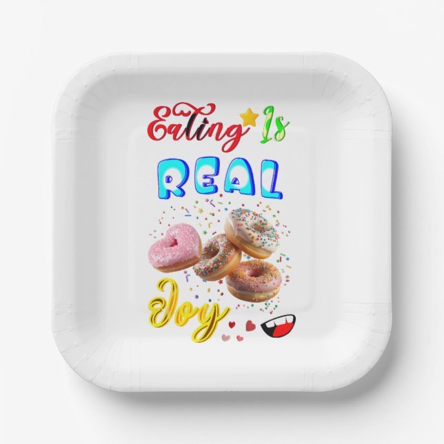 Eating Tableware Is Real Joy Paper Plate (Front)