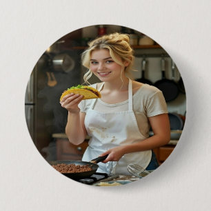 Eating Tacos Photo Personalise Customise 7.5 Cm Round Badge