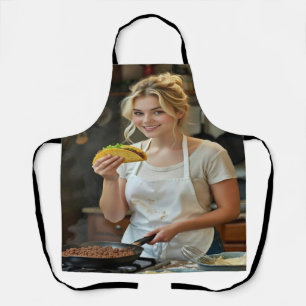 Eating Tacos Photo Personalise Customise Apron