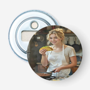 Eating Tacos Photo Personalise Customise Bottle Opener