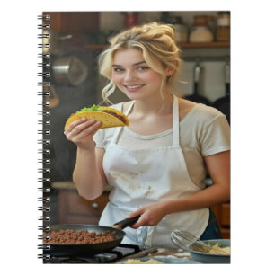 Eating Tacos Photo Personalise Customise Notebook