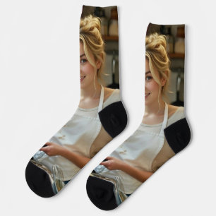 Eating Tacos Photo Personalise Customise Socks