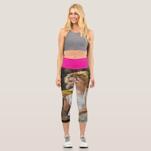 Eating Tacos Photo Personalize Customize Capri Leggings