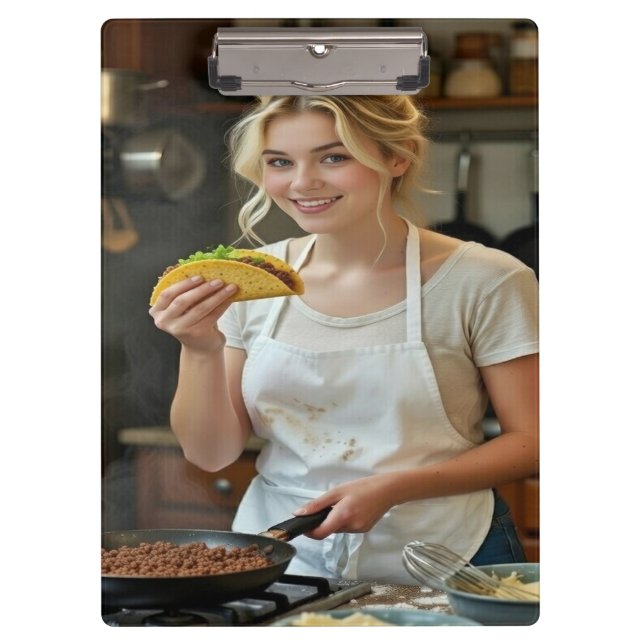 Eating Tacos Photo Personalize Customize Clipboard (Front)