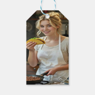 Eating Tacos Photo Personalize Customize Gift Tags