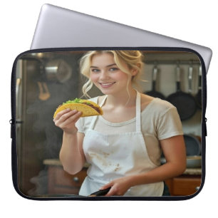 Eating Tacos Photo Personalize Customize Laptop Sleeve