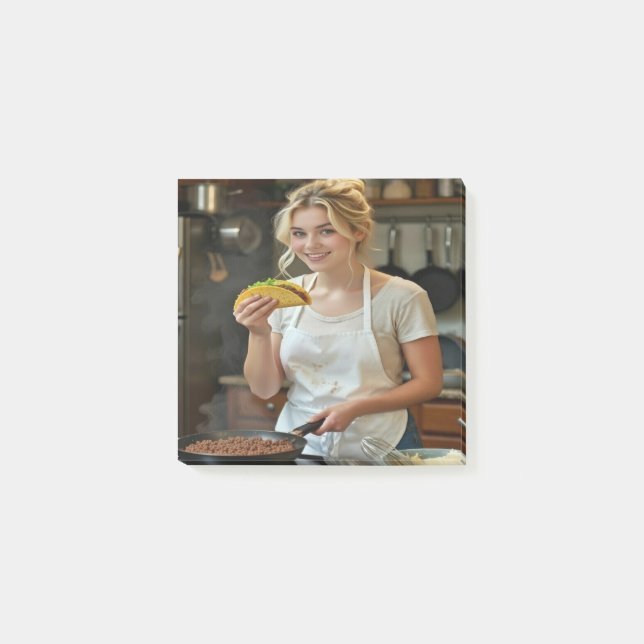 Eating Tacos Photo Personalize Customize Post-it Notes (Front)
