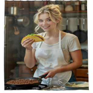 Eating Tacos Photo Personalize Customize Shower Curtain