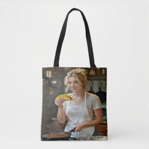 Eating Tacos Photo Personalize Customize Tote Bag