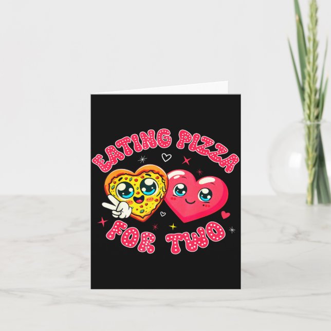 Eating Zza For Two Pregnancy Valentines Day New Mo Card (Front)