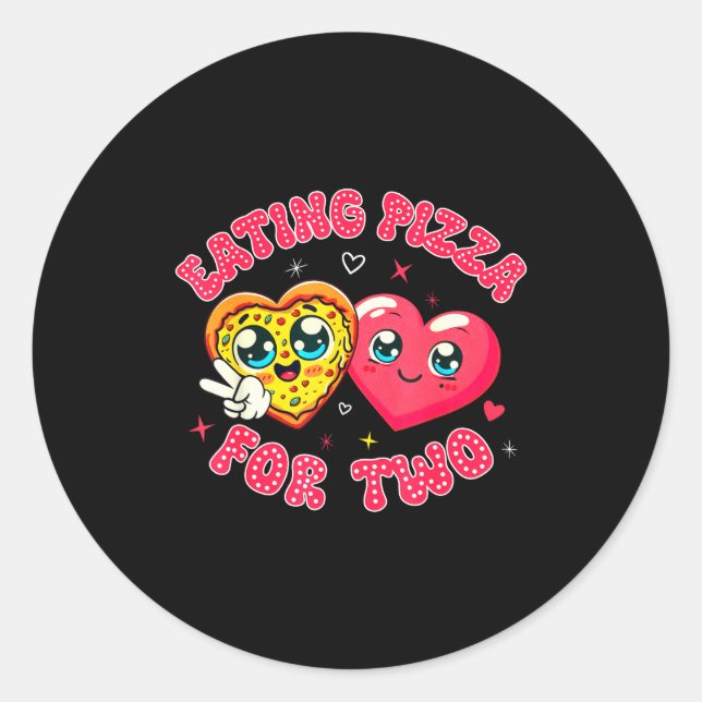 Eating Zza For Two Pregnancy Valentines Day New Mo Classic Round Sticker (Front)