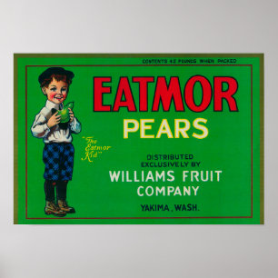 Eatmor Pear Crate LabelYakima, WA Poster