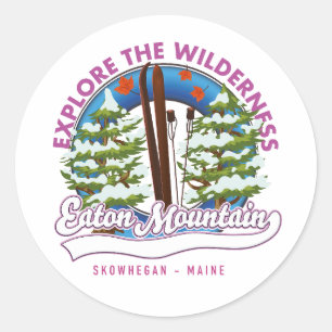 Eaton Mountain Skowhegan, Maine logo Classic Round Sticker