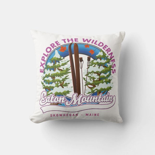 Eaton Mountain Skowhegan, Maine logo Cushion (Front)