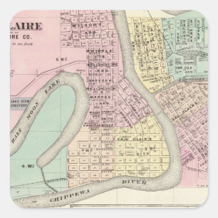 Eau Claire and Medford Square Sticker