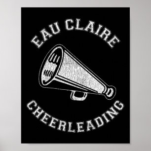 Eau Claire Cheer Distressed Retro 90's Cheerleader Poster