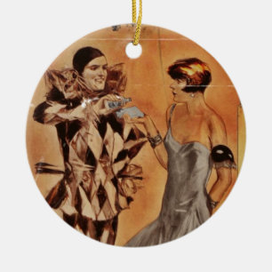Eau de Cologne Harlequin and Flapper Ceramic Ornament