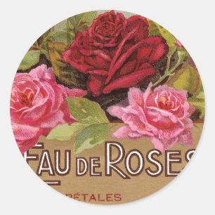 Eau De Roses French Scent Classic Round Sticker