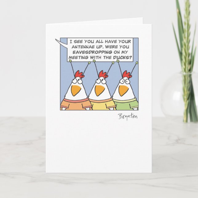 EAVESDROPPING CHICKENS CARD (Front)