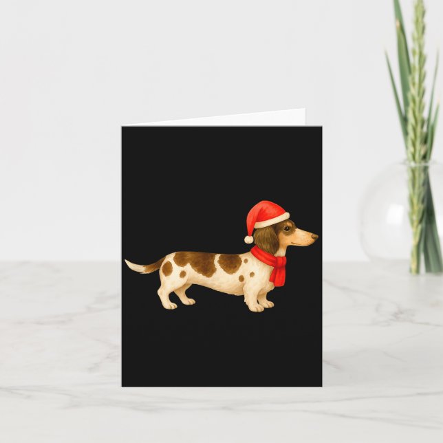 Ebald Christmas Dachshund E Funny Doxie Dog Mom  Card (Front)