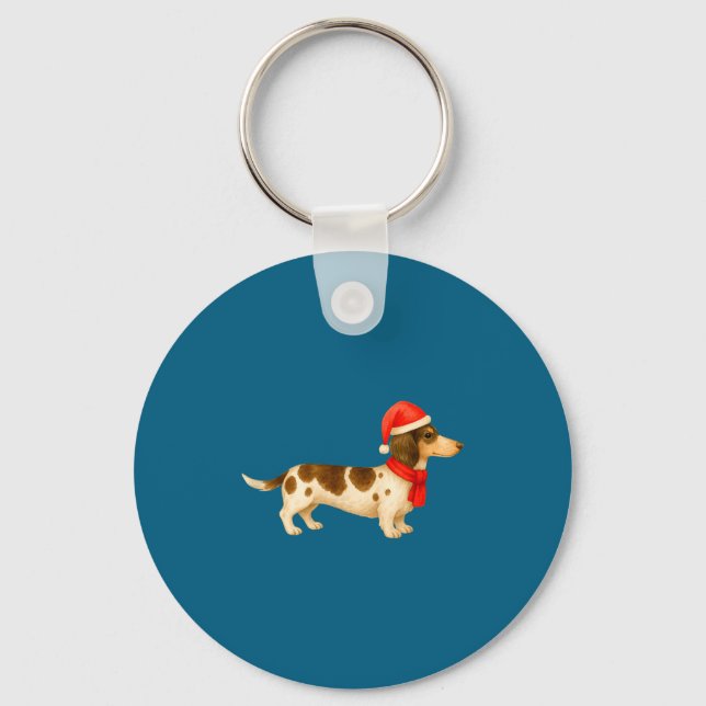 Ebald Christmas Dachshund E Funny Doxie Dog Mom  Key Ring (Front)