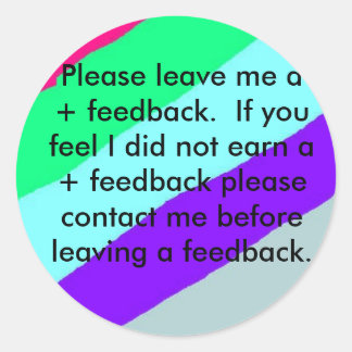 Ebay Feedback Stickers. Please Leave feedback Classic Round Sticker