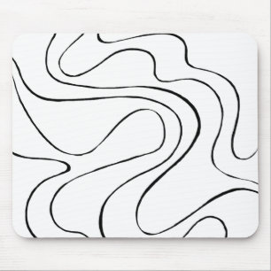 Ebb and Flow 2 - Black and White Mouse Pad