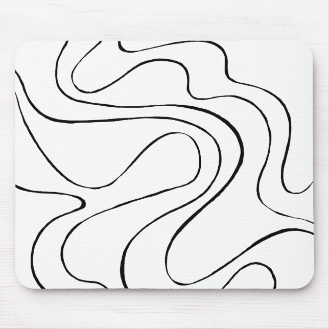 Ebb and Flow 2 - Black and White Mouse Pad (Front)