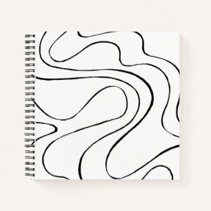 Ebb and Flow 2 - Black and White Notebook