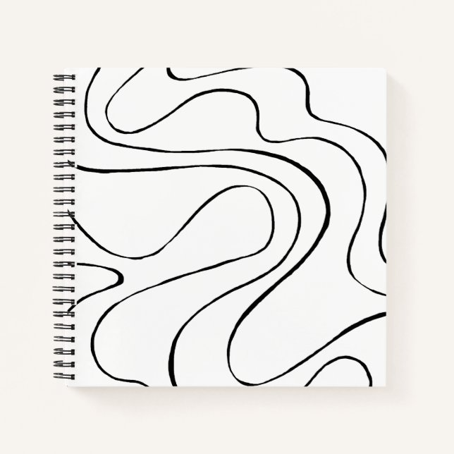 Ebb and Flow 2 - Black and White Notebook (Front)