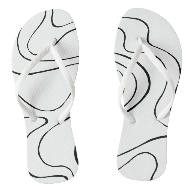Ebb and Flow 2 - Black and White Thongs (Footbed)