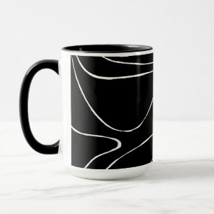Ebb and Flow 2 - Black on White Mug