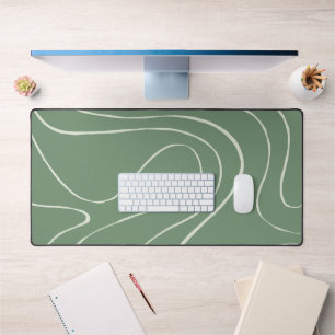 Ebb and Flow 2 in Green Desk Mat