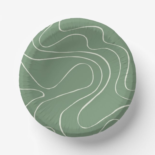 Ebb and Flow 2 in Green Paper Plate (Front)