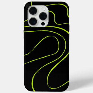 Ebb and Flow 2 in Lime Green and Black iPhone 15 Pro Max Case