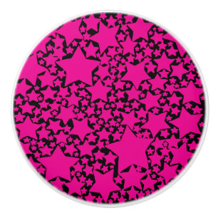 Ebb and Flow 2 in Magenta and Black Ceramic Knob