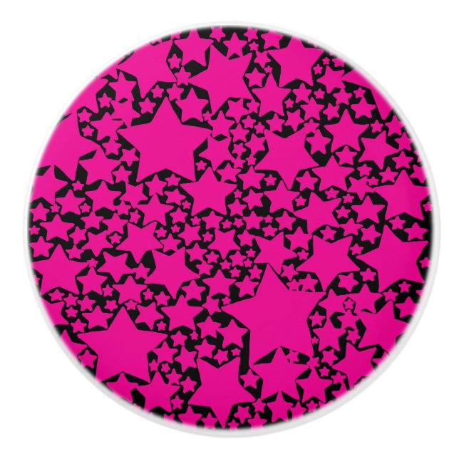 Ebb and Flow 2 in Magenta and Black Ceramic Knob (Front)