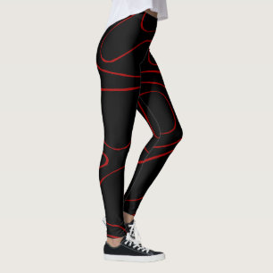 Ebb and Flow 2 in Red and Black Leggings