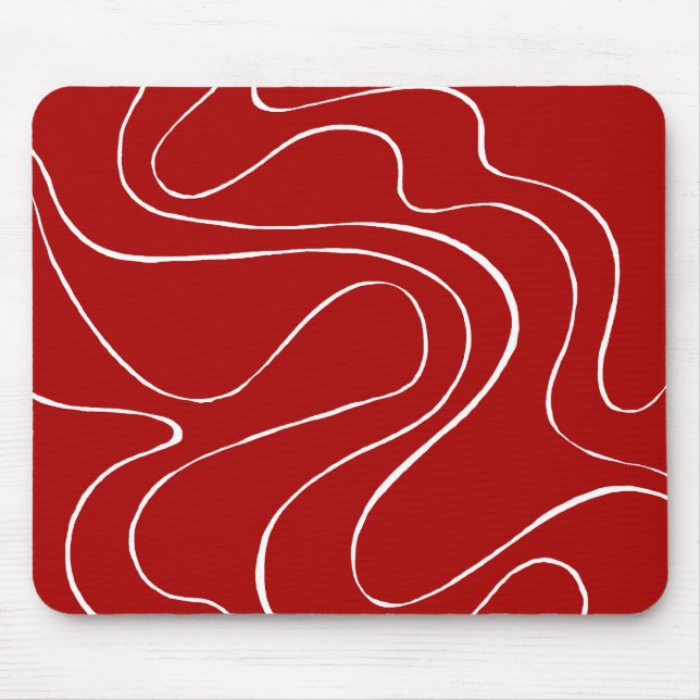 Ebb and Flow 2 in Red and White Mouse Pad (Front)