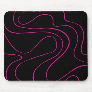 Ebb and Flow 2 - Magenta and Black Mouse Pad