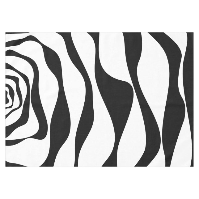 Ebb and Flow 4 - Black and White Tablecloth (Front (Horizontal))