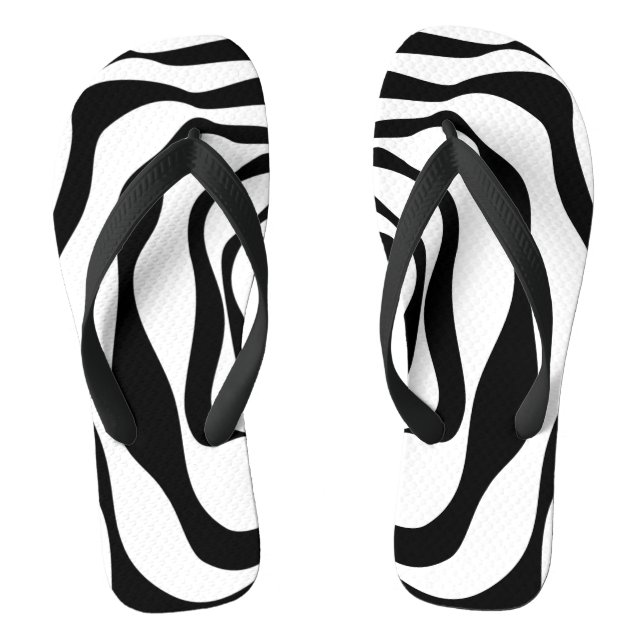Ebb and Flow 4 - Black and White Thongs (Footbed)