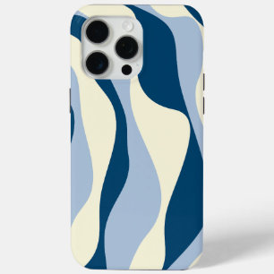 Ebb and Flow 4 - Dark Blue, Light Blue and Cream iPhone 15 Pro Max Case
